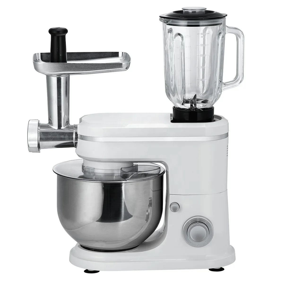 1200W 6L 2021 new model heavy duty multi-functional 3 in 1 meat grinder glass blender jar  kitchen  Dough stand mixer machine