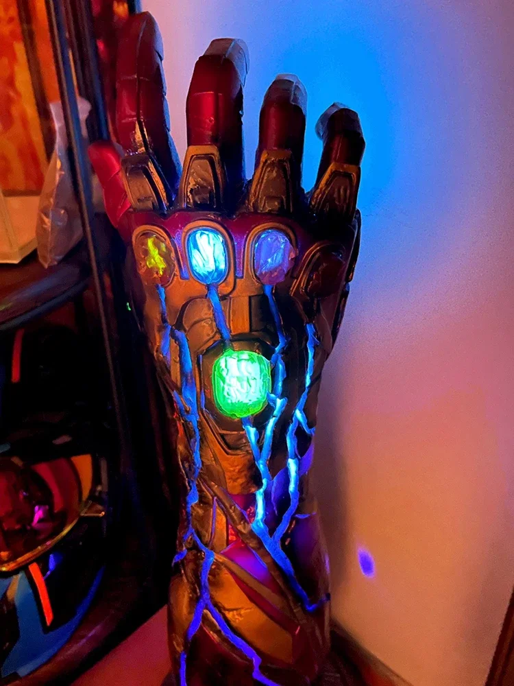 1:1 Marvel Mk85 Glove Figures The Avengers Iron Man Infinity Gauntlet Gk Anime Model Luminous Collection Statue Doll Desk Decor