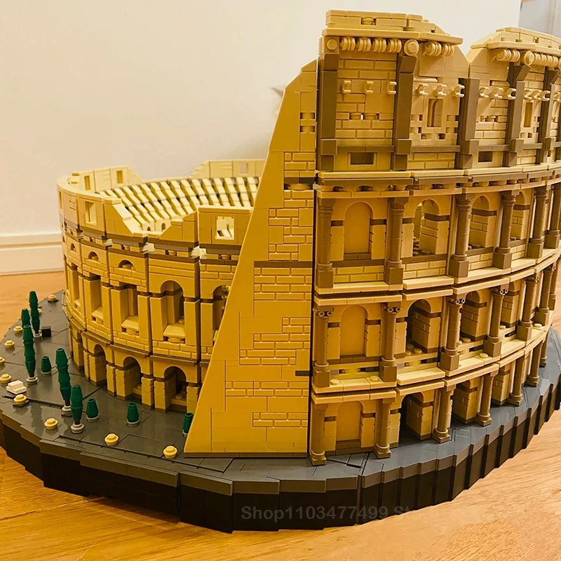 In Stock 9036pcs 86000 Movie Series Architecture City The Italy Roman Colosseum Model Building Blocks 10276 Bricks Kids Toys