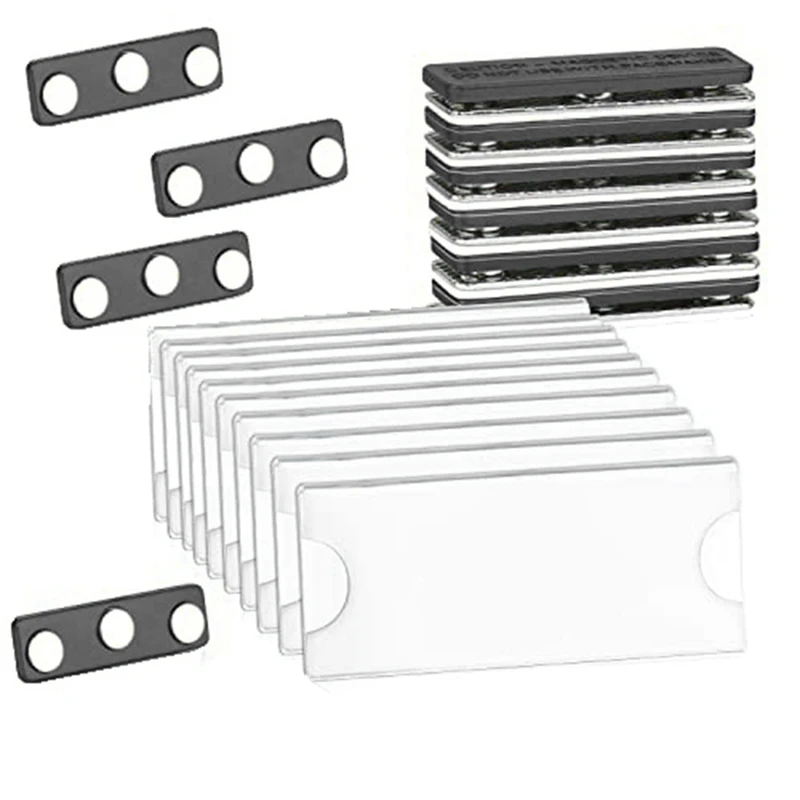

Magnetic Name Tags Kit Magnetic Badge Holders +3 Strong Magnets, Business Name Tag/ID Badge Set Of 10