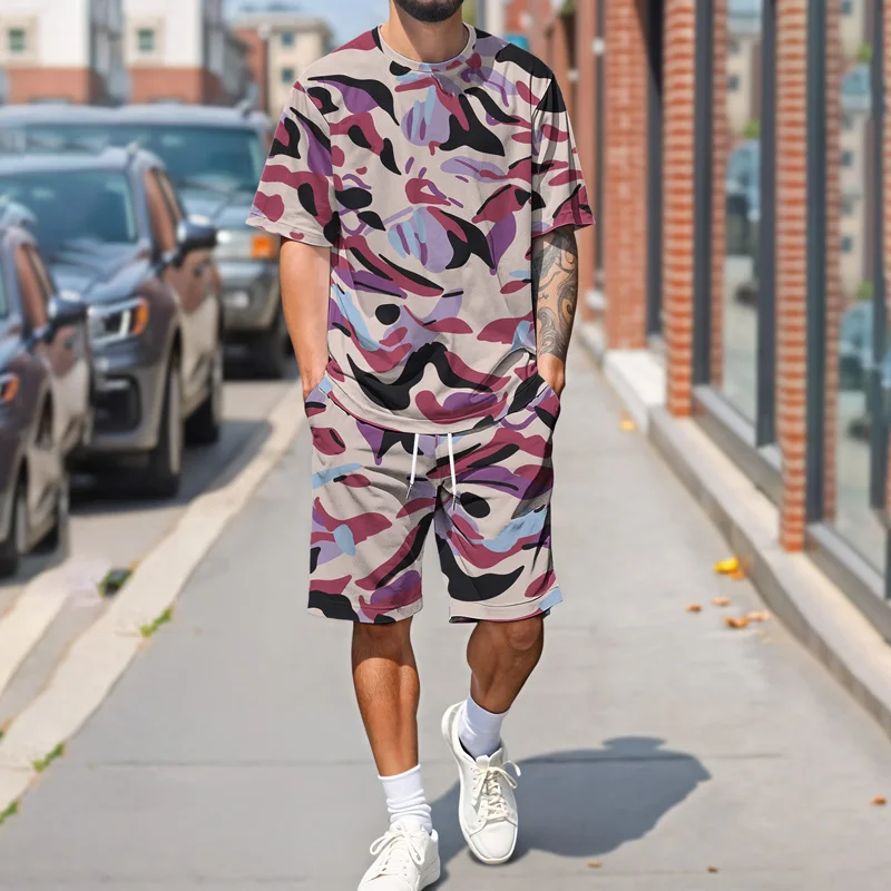 

Новая летняя мужская футболка, повседневный костюм, ретро-принт, дизайн, полиэфирная ткань, удобная для кожи, новинка 2025, свободная посадка, мода