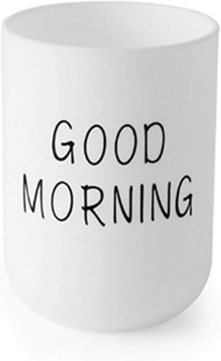 

Tumbler Cup Toothbrush Holder 330ml Lightweight for Home and Travel (White)