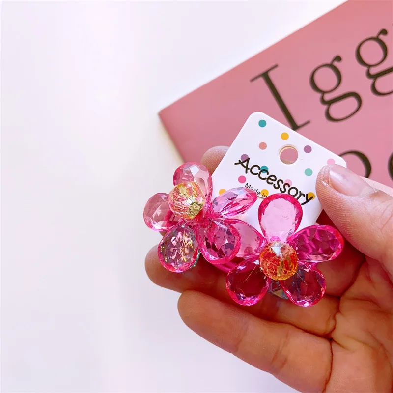 2 teile/satz süße haargummi mädchen Kopf Seil Blume Haar Gummibänder elastische Haarband Baby haarschmuck mädchen – Detail 7