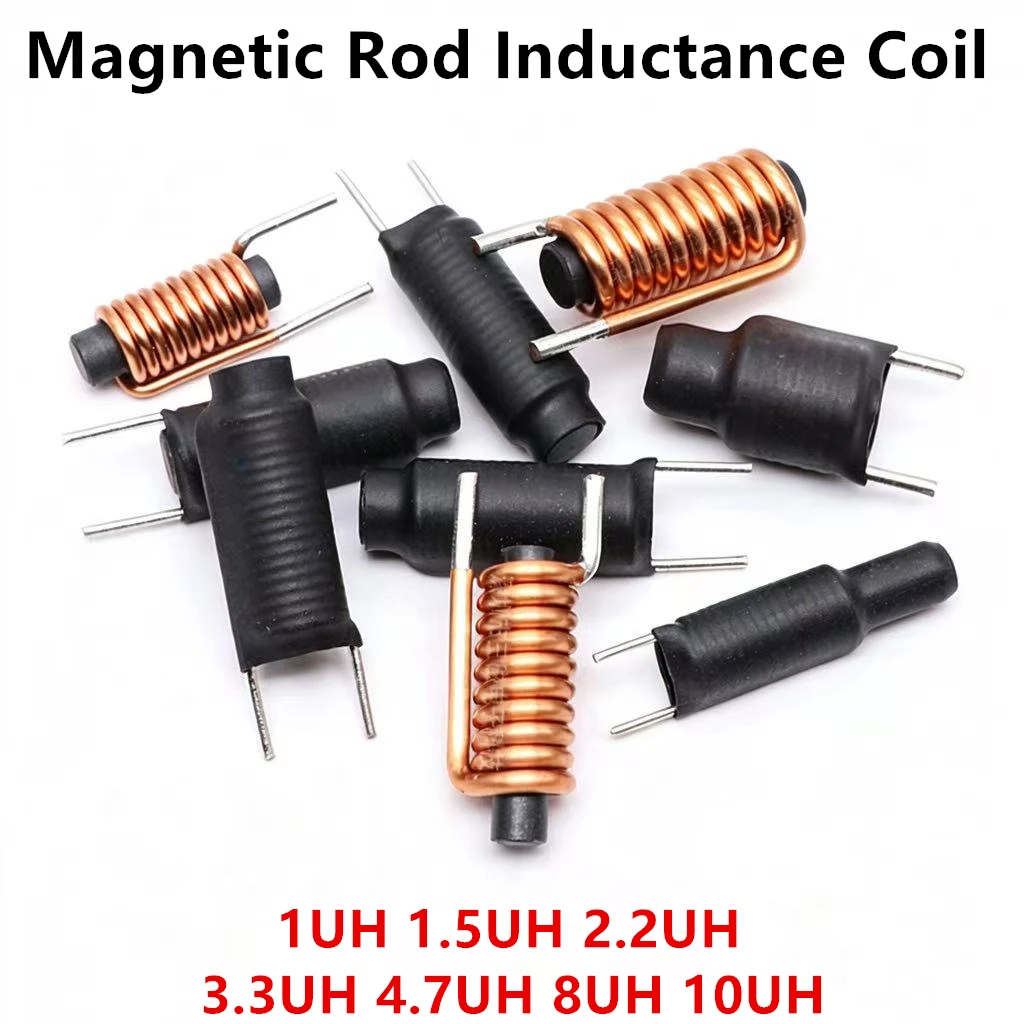 10Pcs High Quality Magnetic Rod Inductance Coil Rod Inductors For DC Filtering 1UH 1.5UH 2.2UH 3.3UH 4.7UH 8UH 10UH