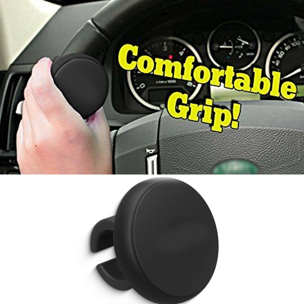 Car Truck Steering Wheel Silicone Booster Handle Spinner Knob Ball Black Driving Turning Helper For RV Camper Trucks Lorry