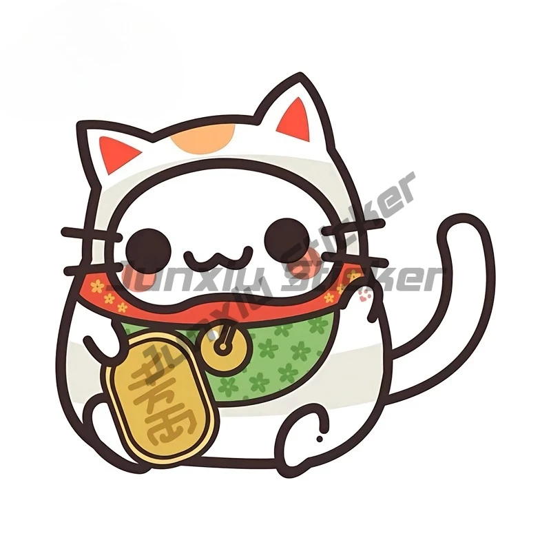 

Simple Cute Maneki Neko Cat Car Stickers Eye-catching Cartoon Style VAN Decal Creative Amusing Car Gadget
