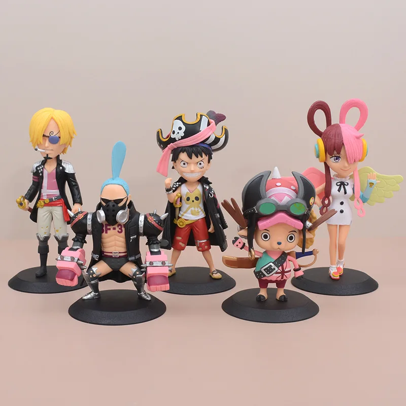 

16cm 5pcs One Piece Film Red Uta Luffy Anime Action Figure Model Gk Statue Boys Collection Desktop Decoration Ornament Toys Gift