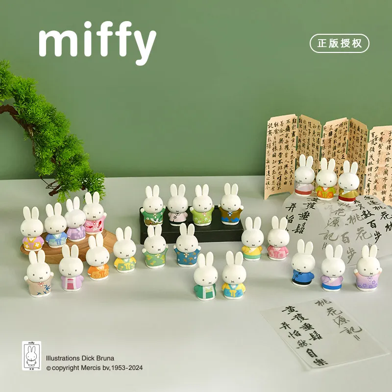 Оригинальная серия Miffy в старинном стиле: мини-фигурки аниме милые кроличьи куклы загадочная коробка украшение для стола коллекция подарки девочек