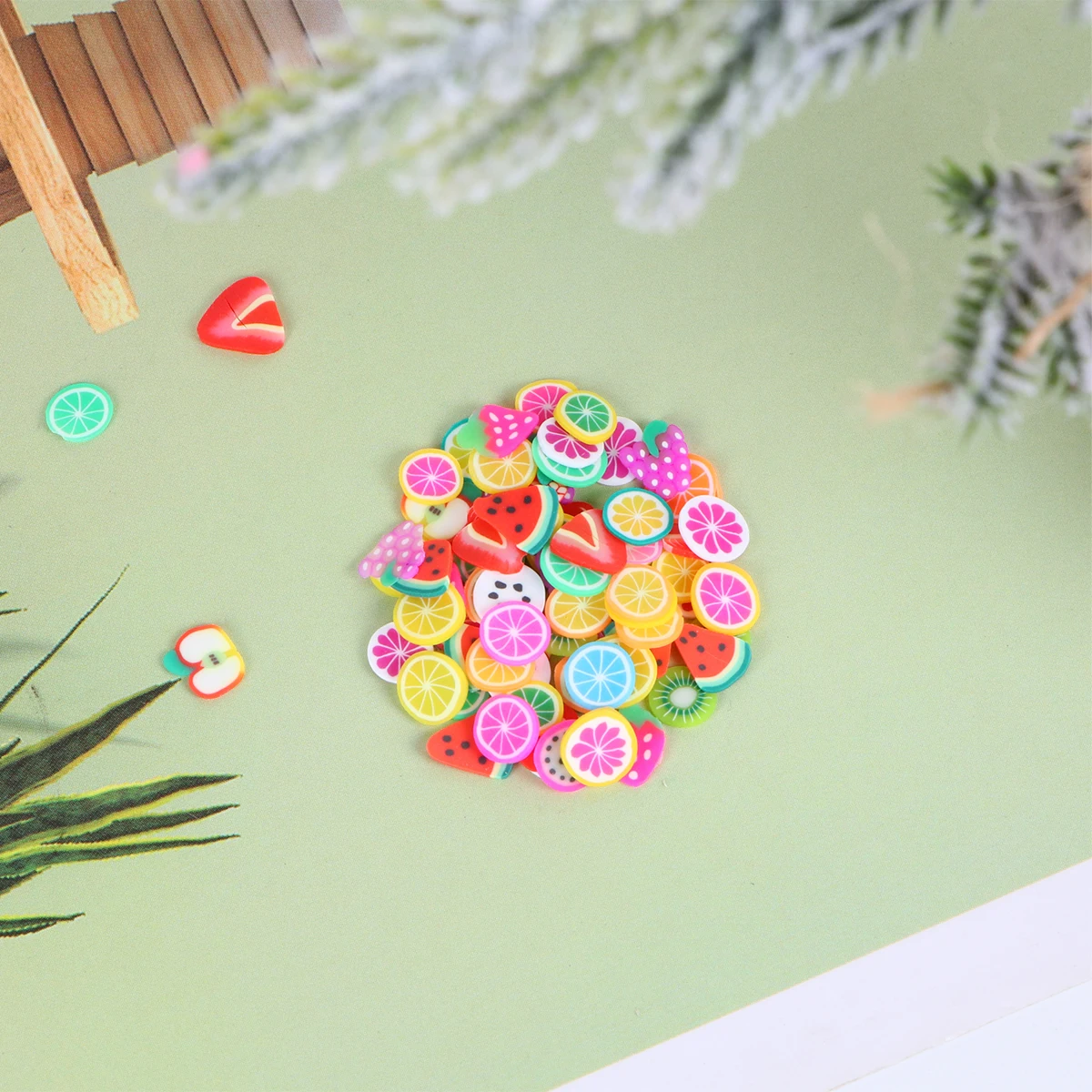 

1000 Pcs DIY Decoration for Nail Fruit Stickers Clay Slices Charm Accessories Nails