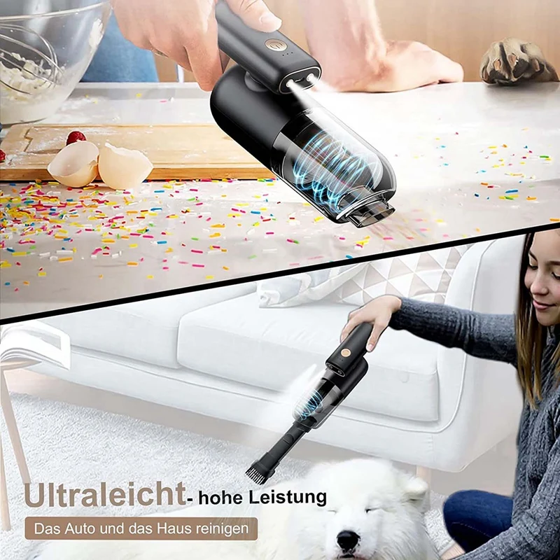 Handheld Vacuum Cleaner 7000Pa Cordless Battery Handheld Vacuum Cleaner With LED Light, 2 Hours Quick Charge - 4000 Mah