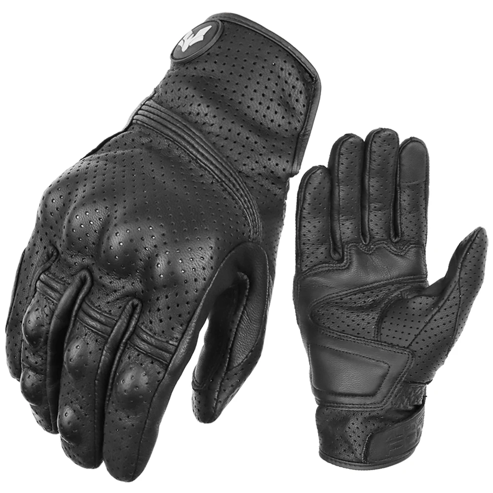 

Винтажные кожаные перчатки для мотоциклистов, мужские летние перфорированные перчатки в стиле ретро, ​​кожаные перчатки для мотокросса, велоспорта, Guantes Moto Biker Glove M-XX