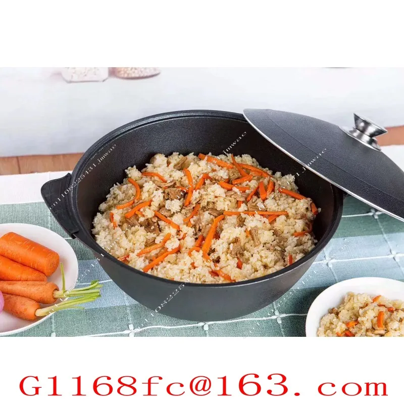 Suitable for 7 L 9 L 12L Fried Rice Pot with LidThickened Aluminum Pot Stuffy Rice Pot Black and Red