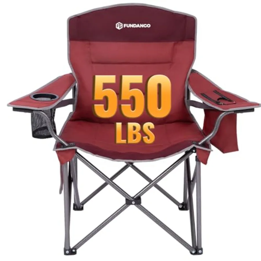 Oversized Camping Chairs for Adults Heavy Duty Fold Up Sports Games Lawn Chairs Extra Wide Big Man Outdoor Chairs with Padded L