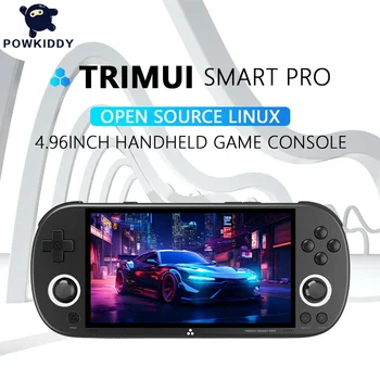 Hot Trimui Smart Pro 4.96 inch Portable Retro Game Console Open Source Pocket 26 Simulators 5000mAh Battery Handheld Game Console