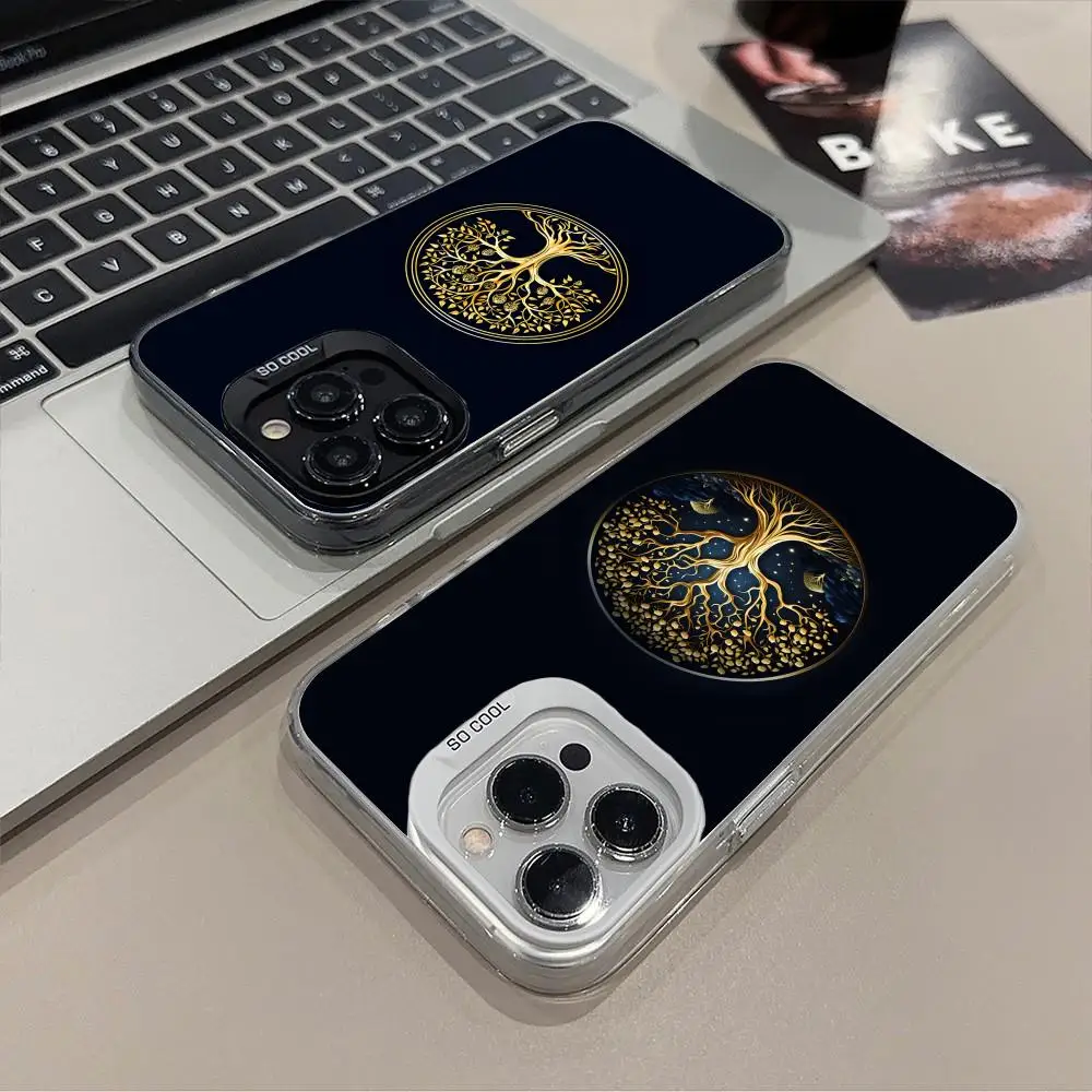 

World Life Tree Mobile Phone Case for iPhone 17 16 15 14 13 12 11 X XR XS 8 7 Pro Max Plus Translucent Colour Protective Pretty