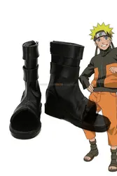 Uzumaki scarpe Cosplay Anime Uzumaki Ninja scarpe nere stivali Cosplay su misura