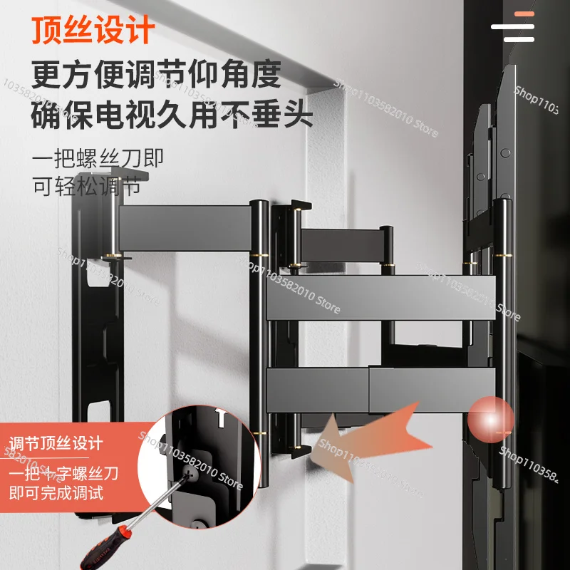 NX90 Ultra-Thin TV Wall Mount, Telescopic Rotating Bracket with Full Motion Swivel Tilt