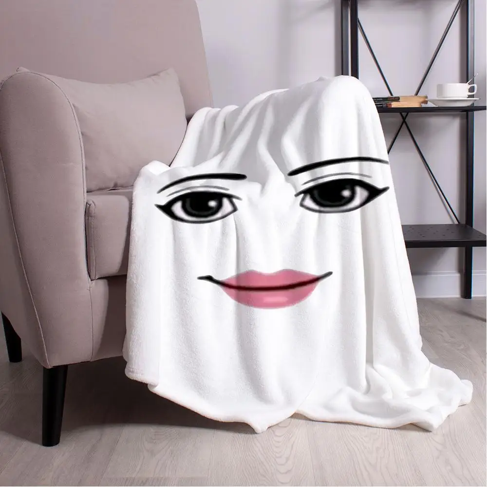 

Man Face Throw Blanket Aesthetic Art Flannel Blanket Portable Home Travel Camping Sofa Picnic Thickening Flannel Blanket