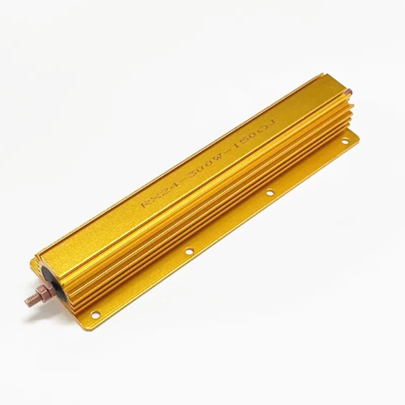 1 Uds RX24 300W resistencia disipadora de calor chapada en oro de alta potencia a base de aluminio 0.05R 0.1R 1R 4.7R 20R 80R 100R 220R 300R 1K 10K