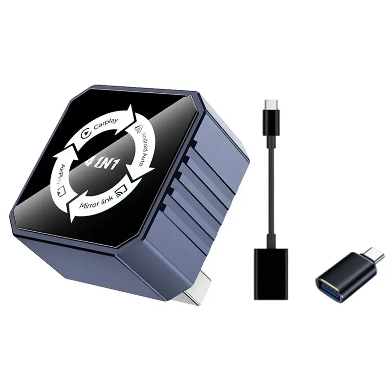

Беспроводной адаптер CarPlay 4-в-1 (AirPlay/Mirror Link/Android Auto/CarPlay) Ai Box Dongle с поддержкой BT+Wi-Fi и проводного подключения