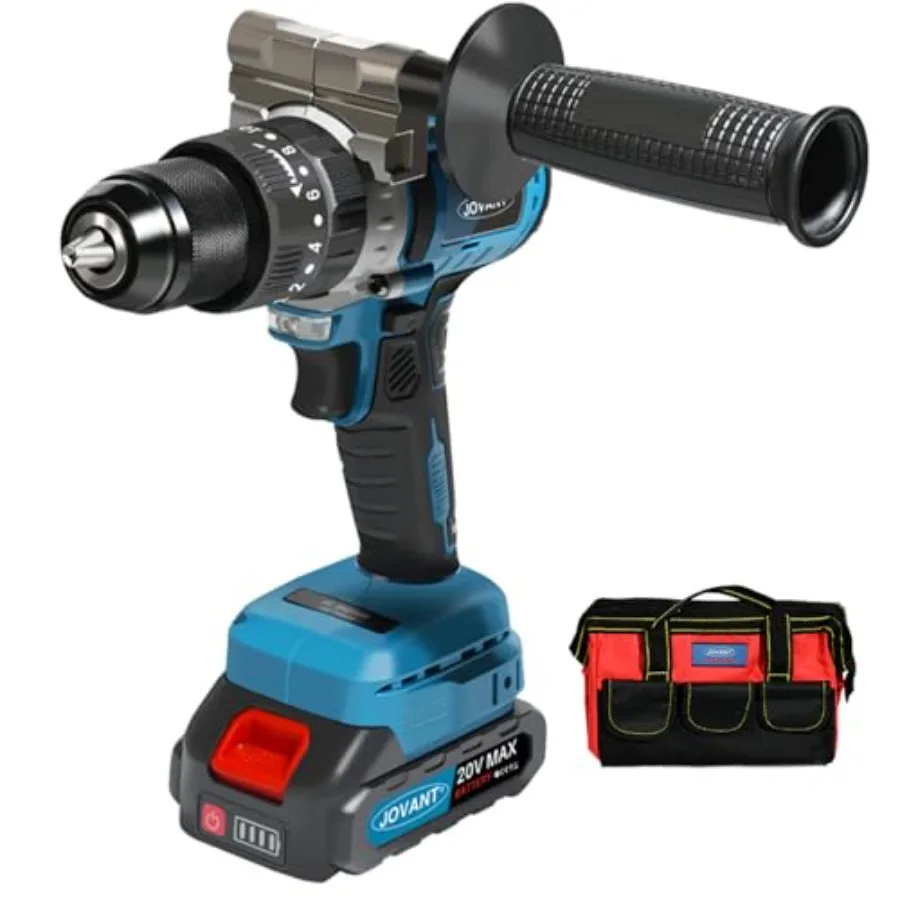 

Бесщеточная ударная дрель-шуруповерт 20В Max с быстрозажимным патроном 1/2 дюйма, цельнометаллический патрон, компактная, для металла, дерева, толстых материалов