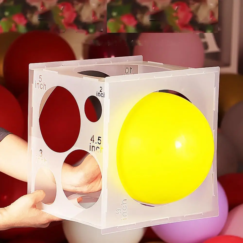 Collapsible Plastic Balloon Sizer Box Cube, Balloon Size Measurement Tool for Balloon Decorations