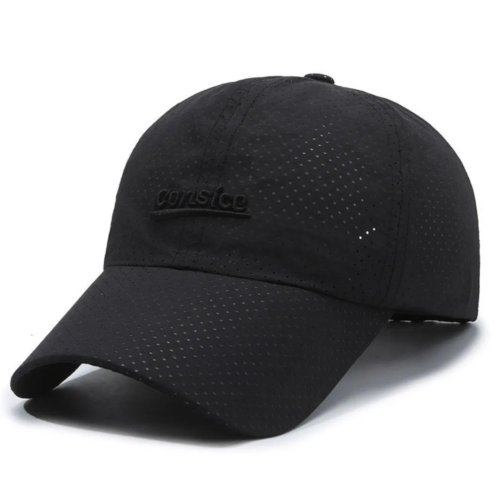 

Breathable Perforated Quick-Drying Hat Sun Protection Letter Embroidery Summer Sun Hat Adjustable Casquette Peaked Cap