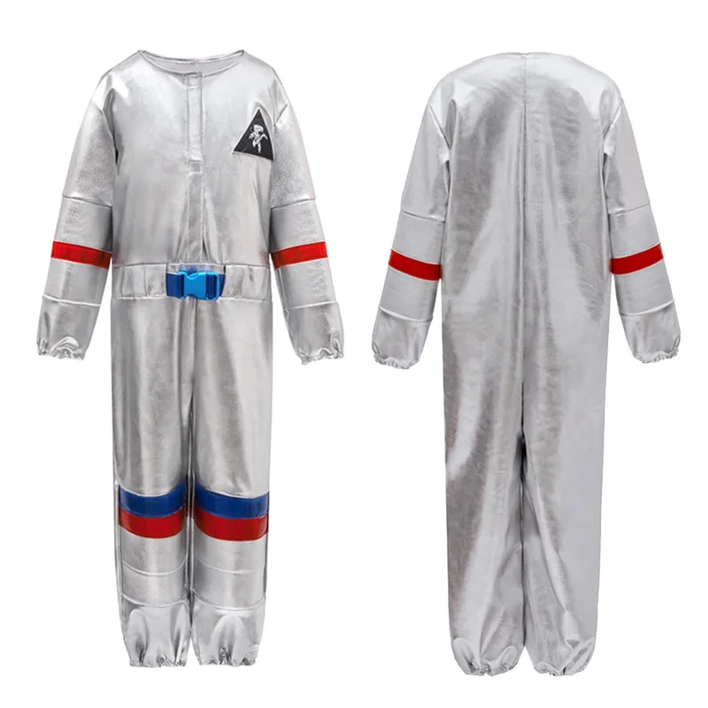 Cgmgtsn Zilveren Spaceman Jumpsuit Jongens Astronaut Kostuum En Tas Voor Kinderen Halloween Cosplay Kinderen Carnaval Feest Verkleedkleding