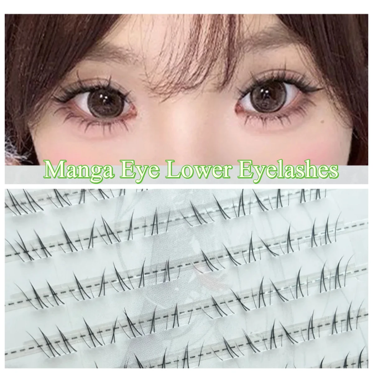 

10 Rows Cat Series Lower Eyelashes Transparent Terrier Natural Simulation False Eyelash Individual Cluster Manga Lashes Makeup