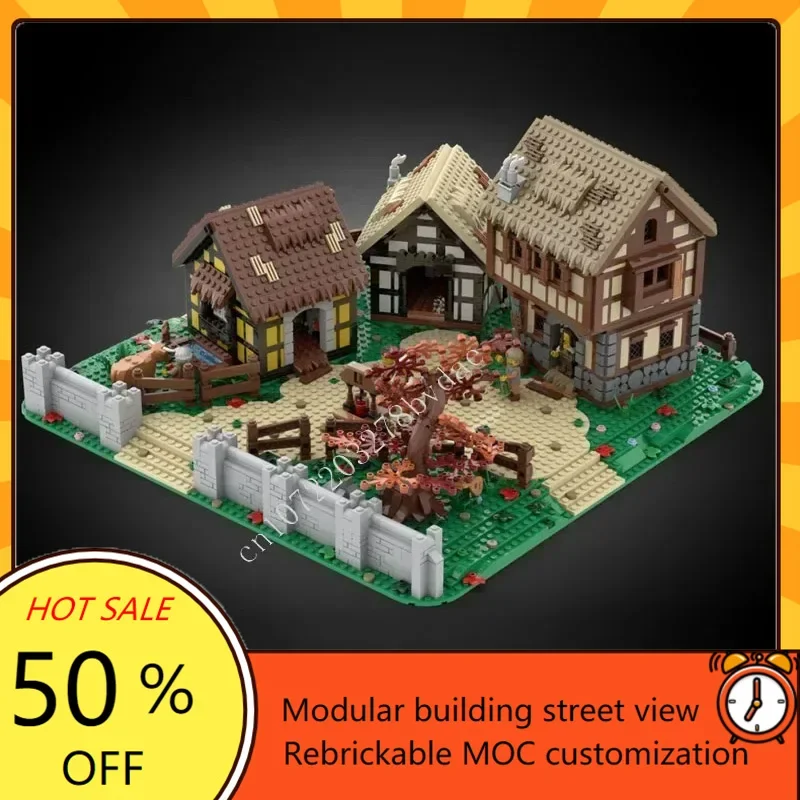 

3216 шт. средневековые домики MOC, креативная модель с видом на улицу, строительные блоки, архитектура, сделай сам, образование, сборная модель, игрушки, подарки