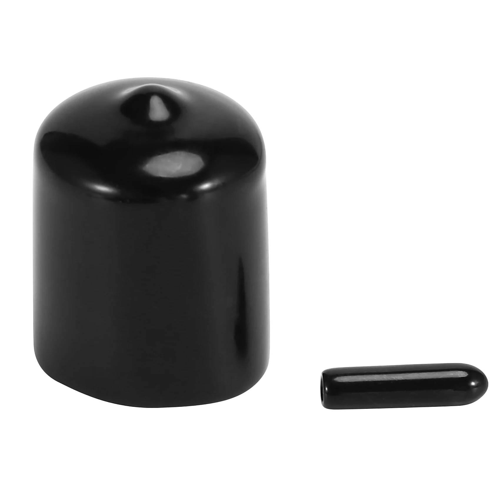 สกรูสลักดุมปลายยางยืดไวนิล156ชิ้นฝาครอบป้องกันเกลียวยาง9ขนาด2/25ถึง4/5นิ้ว (สีดำ)