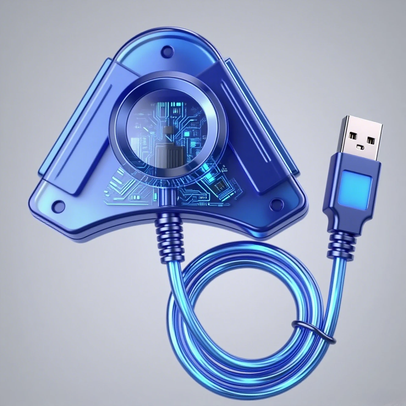 

Game Blue Triangle USB Controller Gamepad Adapter Converter Cable for PS2 Joypad To PC Games Dual Ports