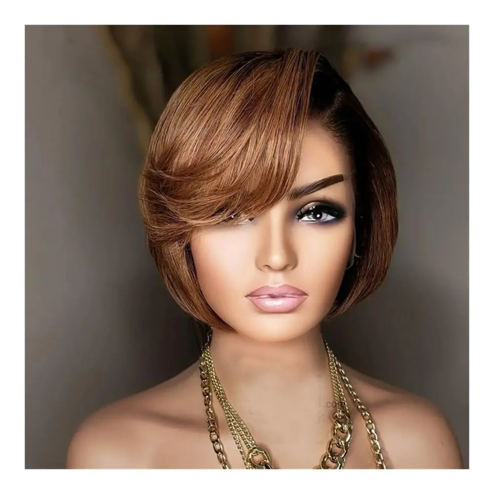 

Лучшие продажи, короткий кружевной передний парик с стрижкой пикси, человеческие волосы для чернокожих женщин, высокое качество, 13x4, кружевной передний парик пикси