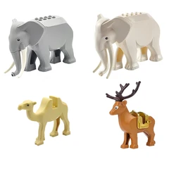 MOC City Animal Building Blocks Street View Zoo Elephant Camel deer Farm Scene Accessories Building Blocks Children Toys Model