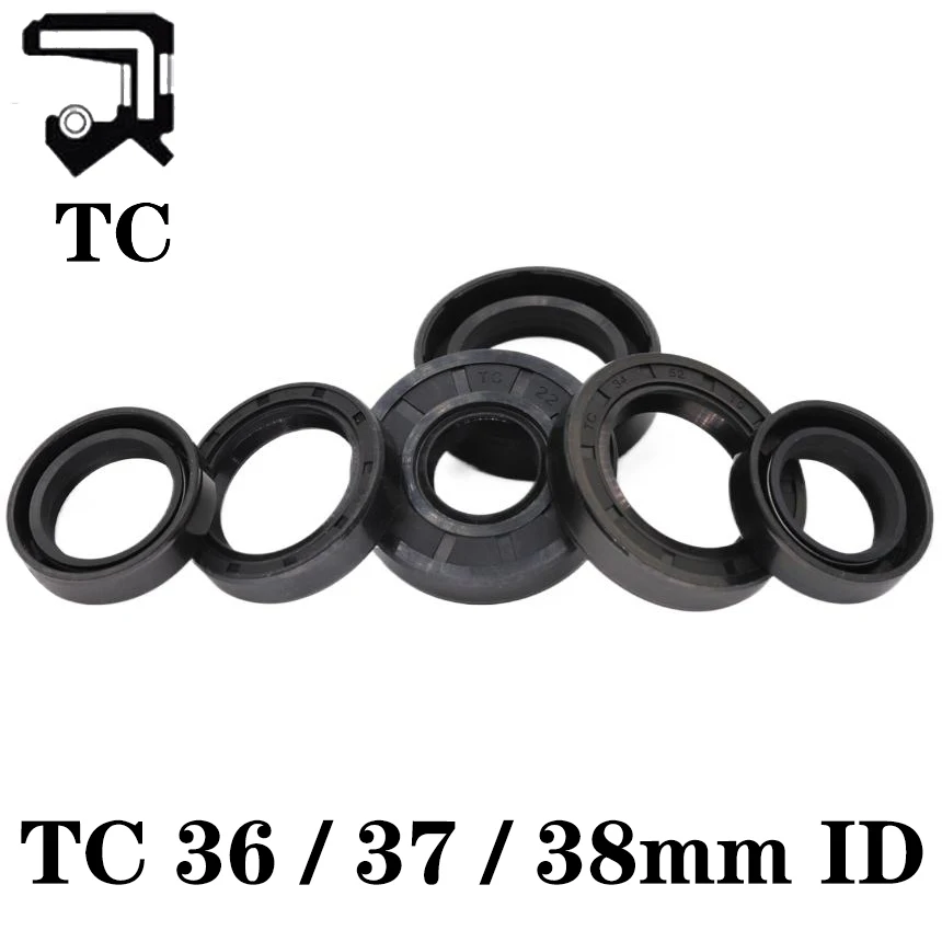 TC 36 37 38*46 47 48 50 52 54 55 56 58 60 62 65 70 72 80 90*7 8 10 12 Rubber NBR Grooved 2 U Lip Spring Gasket Skeleton Oil Seal