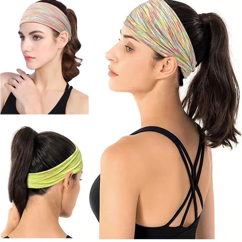 Sports Yoga Moisture Absorbing Quick Drying Sweatband Men's Women's Running Fitness Colorful High Elasticity Headscarf Headband