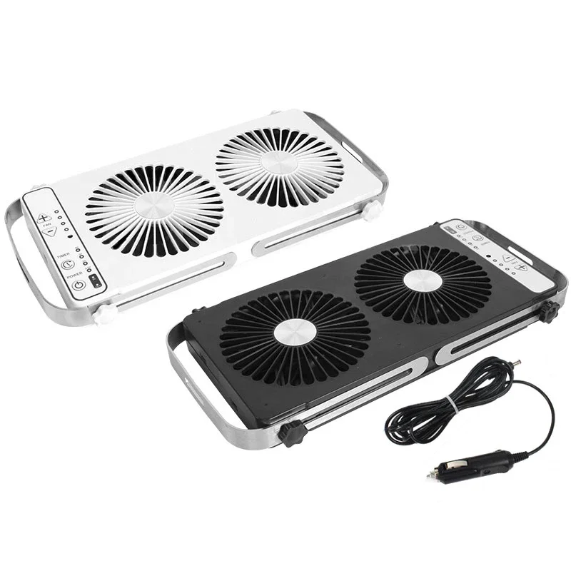 RV 12V Movable Portable Silent Car Window Fan Ventilation With Double Reversible Window Exhaust Fan For Caravan