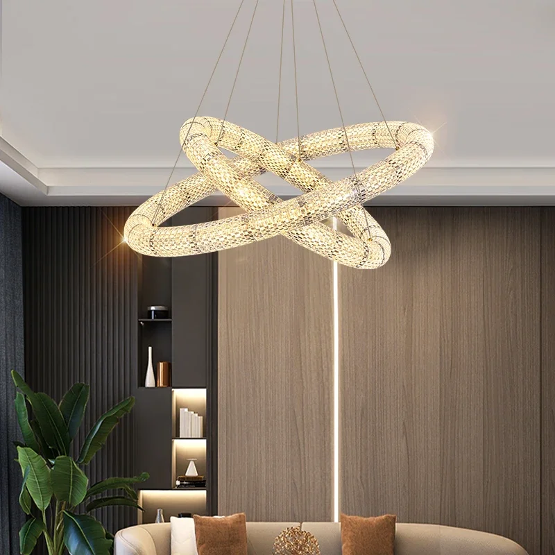 

FSS Modern Minimalist Ring Chandelier Light Luxury For Living room Bedroom Dining room Duplex Villa Hall Large Chandelier