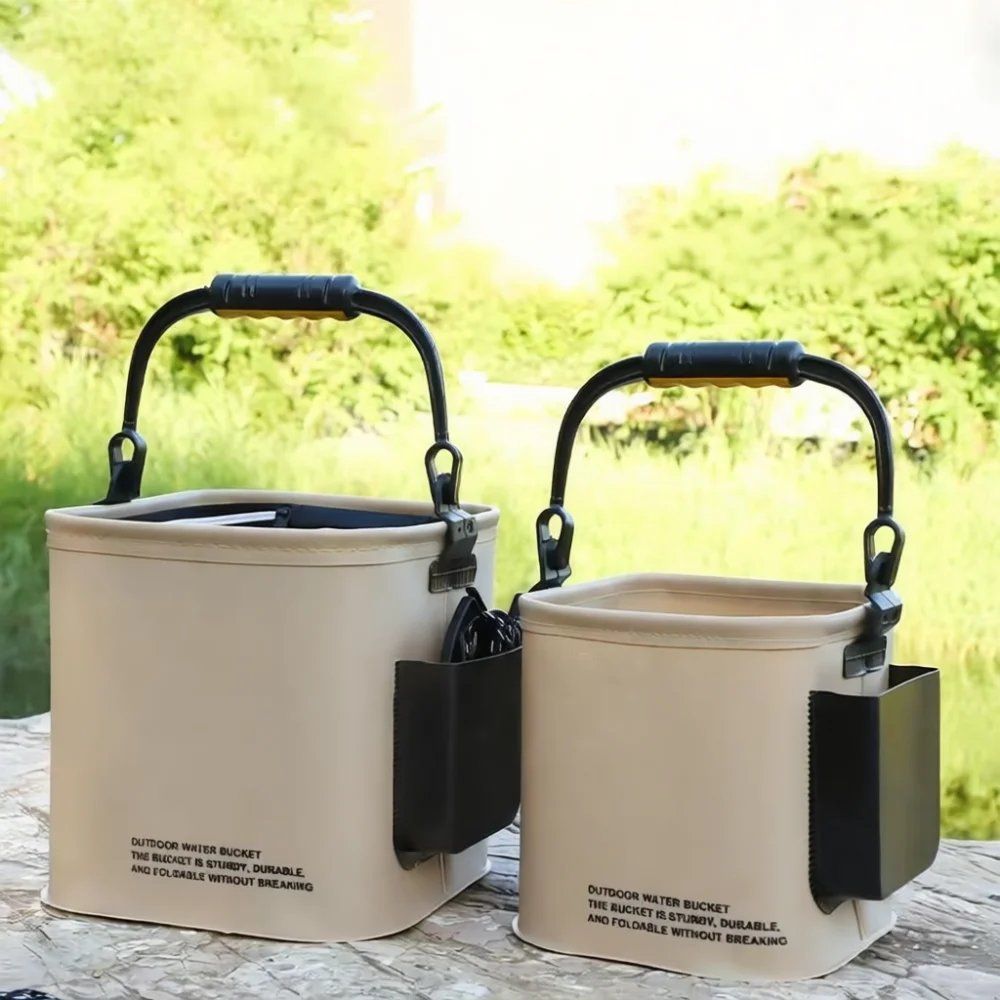 Portable Collapsible Fishing Bucket Eva Foldable Live Fish Container Outdoor Water Storage Bag Bait Gear Tool Accessories