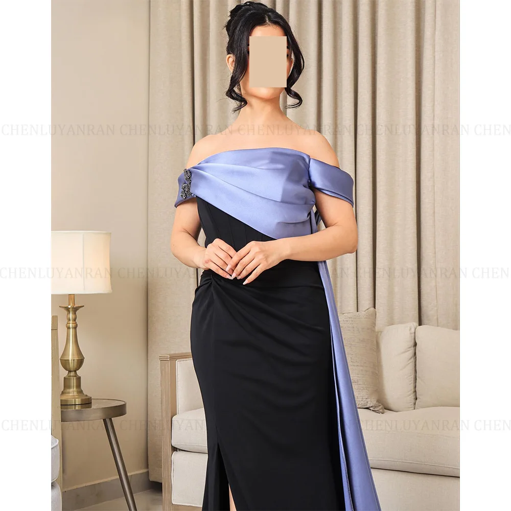 MOLISA Fashion Formal Occasion Dresses 2024 Mermaid Off the Shoulder Pleated Party Dress Front Split Evening Gown فساتين الحفلات