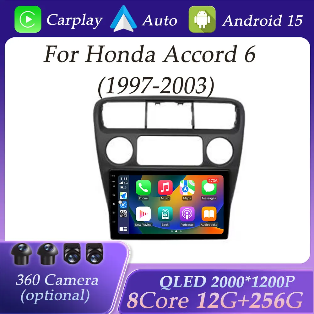 

GPS Navi for Honda Accord 6 1997- 2003 Split Screen Car Radio Video Audio Multimedia Player DSP Stereo WIFI Carplay Android Auto