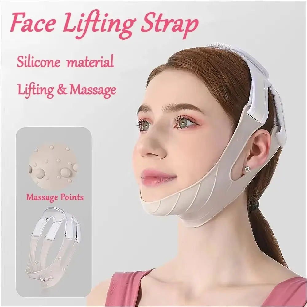 Thin Belt Elastic Silicone Face Slimming Bandage Chin Cheek Lift Face Mask Face Lift Up Belt V Line Face Shaper Skin Care