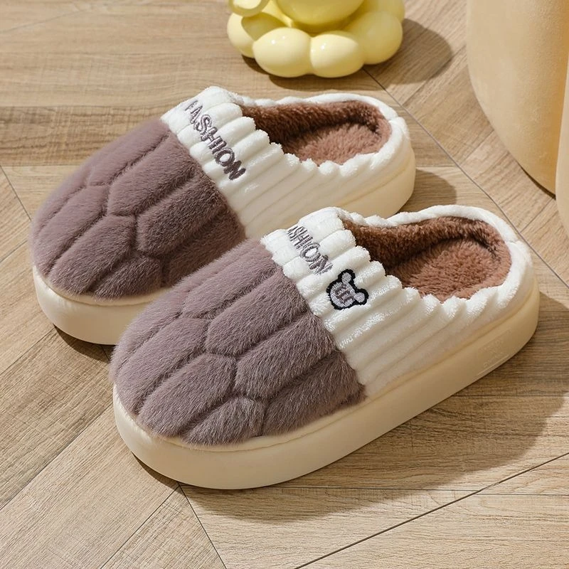 Winter Fuzzy Slippers Women Men Couple Non Slip Warm Plush Thick Sole Indoor Home Soft Fluffy House Shoes Cozy
