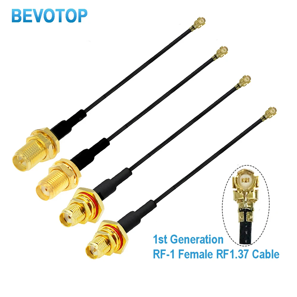 2PCS/LOT RP-SMA/ SMA Female to uFL/IPX-1 Female Connector RF Coax Pigtail Antenna Extension Jumper RF1.37 SMA to RF Cable
