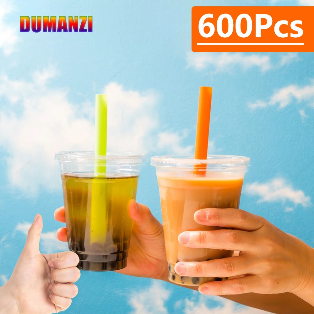 100-600Pcs Large Colorful Bubble Tea Straw Drinking Straws MilkTea Smoothies Milkshake Party Wedding Bar Home Pajitas Accessorie