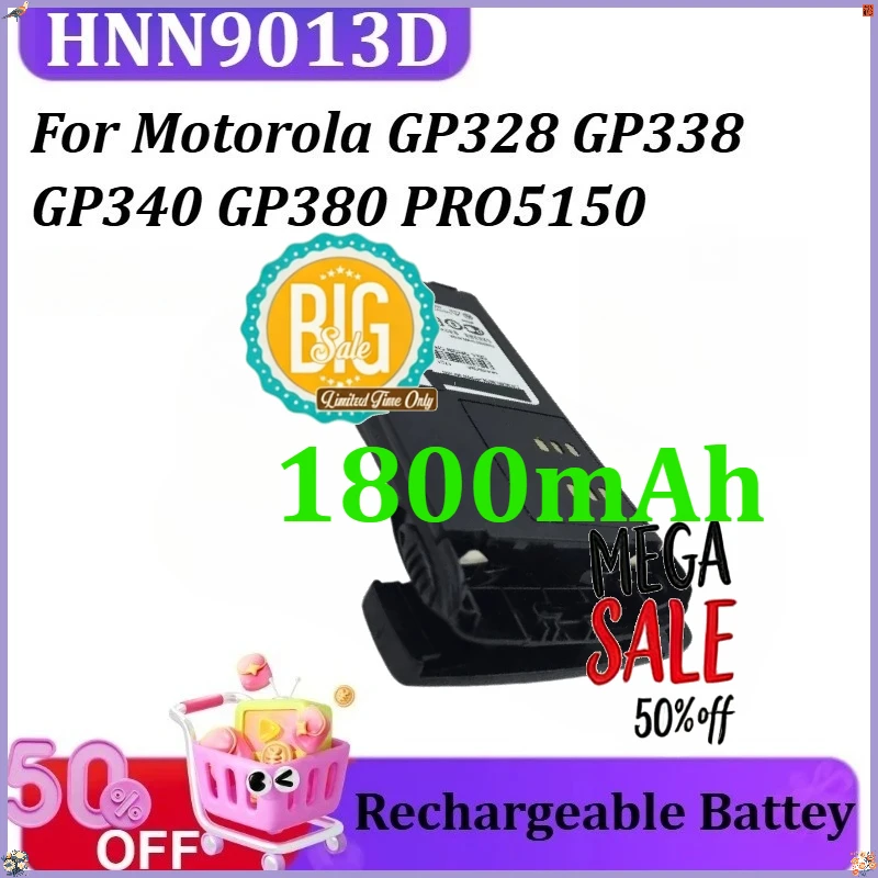 

For Motorola GP340 GP380 PRO5150 GP328 GP338 PRO7150 HT750 HT1250 HNN9013D 1800mAh Battery Rechargeable Batteries