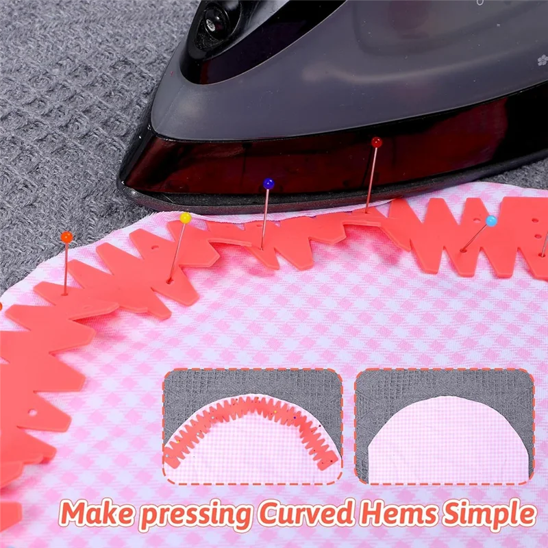 ABGR-실리콘 플렉스 헤머 도구 4개, 곡선형 밑단용 핫 프레스, 내열성 눈금자 재봉 도구