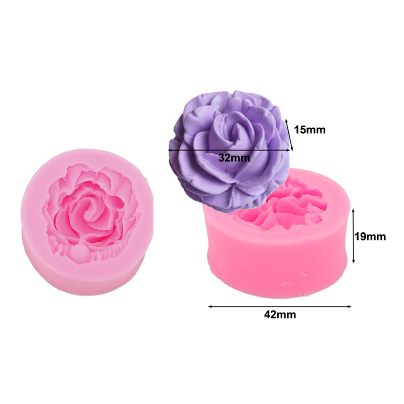 Rose Flower Bloom Shape Silicone Moulds DIY 3D Cake Mold for Fondant Soap Cupcake Candy Chocolate Jelly Decoration Baking M20