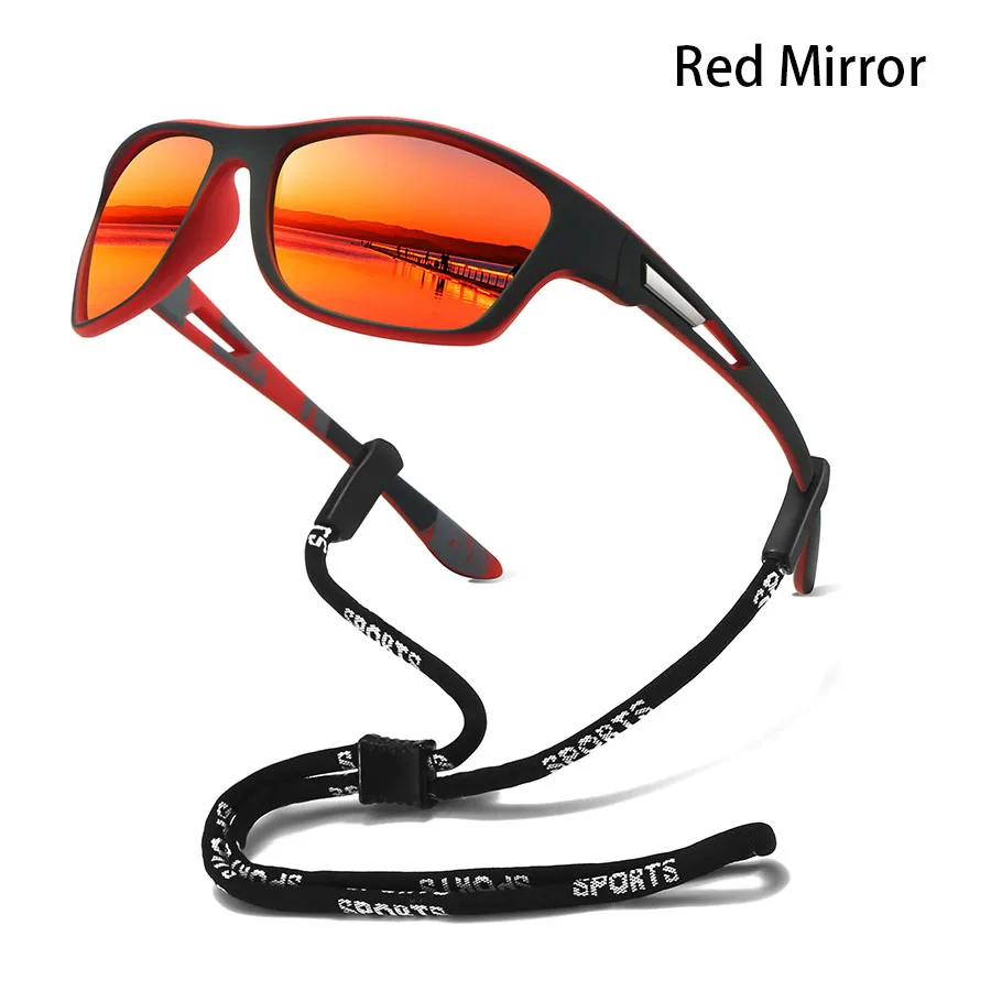 Tarnmuster-Mode-Sonnenbrille für Autofahren, Angeln, Radfahren, Sport, Herren und Damen, Laufen, Bergsteigen, Sport-Sonnenbrille mit Kette – Detail 8
