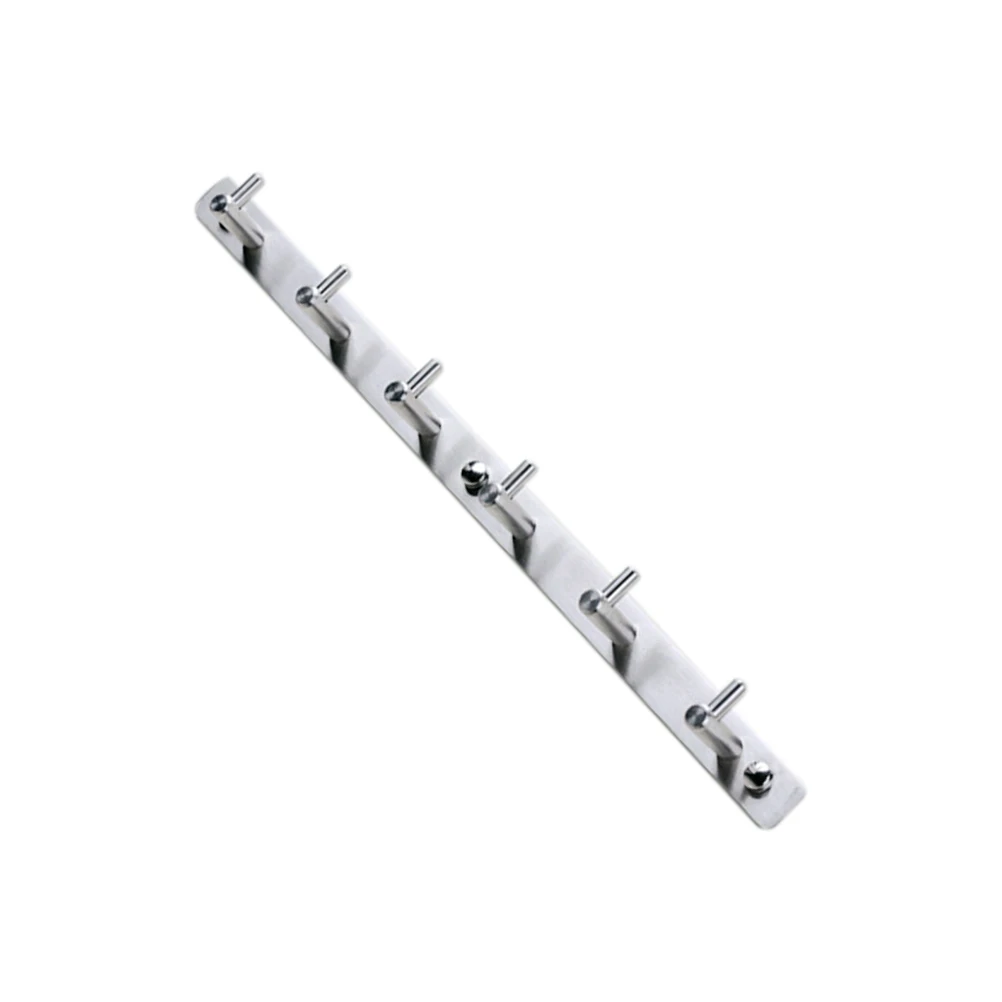 

6 Hooks Coat Rack Stainless Steel Hook Rail Holder for Bedroom Bathroom Wall Mount Easy Clean Sturdy Storage